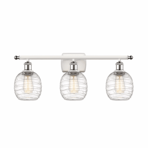 Innovations Belfast 3-LT Bath Vanity Light - White and Chrome - 516-3W-WPC-G1013
