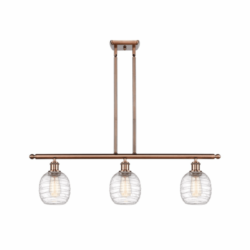 Innovations Belfast 3-LT Island Light - Antique Copper - 516-3I-AC-G1013