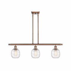 Innovations Belfast 3-LT Island Light - Antique Copper - 516-3I-AC-G1013