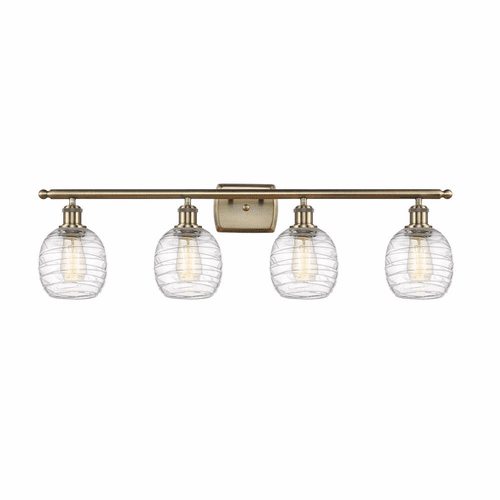 Innovations Belfast 4-LT Bath Vanity Light - Antique Brass - 516-4W-AB-G1013
