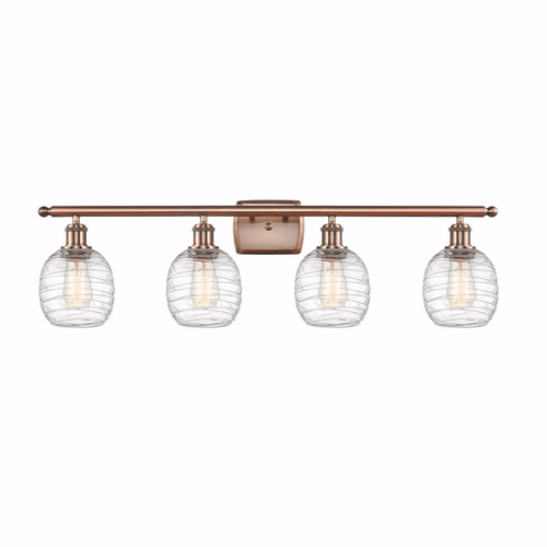 Innovations Belfast 4-LT Bath Vanity Light - Antique Copper - 516-4W-AC-G1013