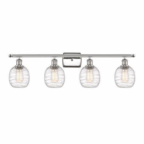 Innovations Belfast 4-LT Bath Vanity Light - Polished Nickel - 516-4W-PN-G1013