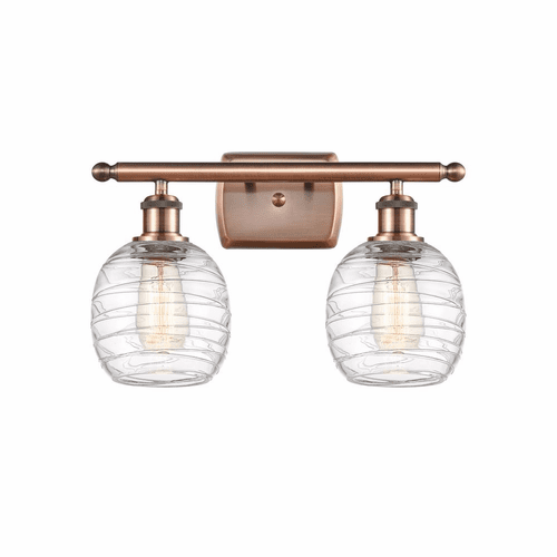 Innovations Belfast LED Bath Vanity Light - Antique Copper - 516-2W-AC-G1013-LED