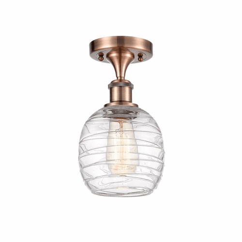 Innovations Belfast LED Semi-Flush Mount - Antique Copper - 516-1C-AC-G1013-LED