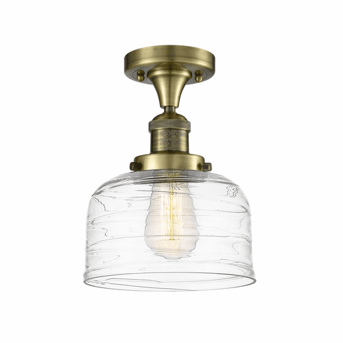 Innovations Bell 1-LT Large Semi-Flush Mount - Antique Brass - 517-1CH-AB-G713
