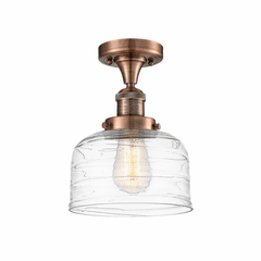 Innovations Bell 1-LT Large Semi-Flush Mount - Antique Copper - 517-1CH-AC-G713