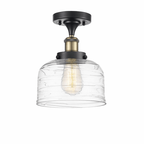 Innovations Bell 1-LT Large Semi-Flush Mount - Black Brass - 916-1C-BAB-G713