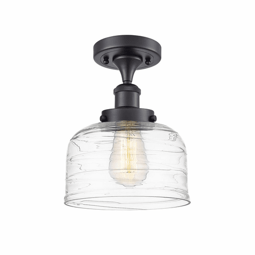 Innovations Bell 1-LT Large Semi-Flush Mount - Matte Black - 916-1C-BK-G713