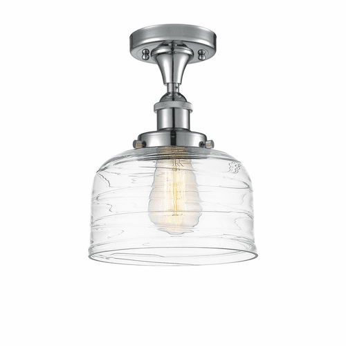 Innovations Bell 1-LT Large Semi-Flush Mount - Polished Chrome - 916-1C-PC-G713