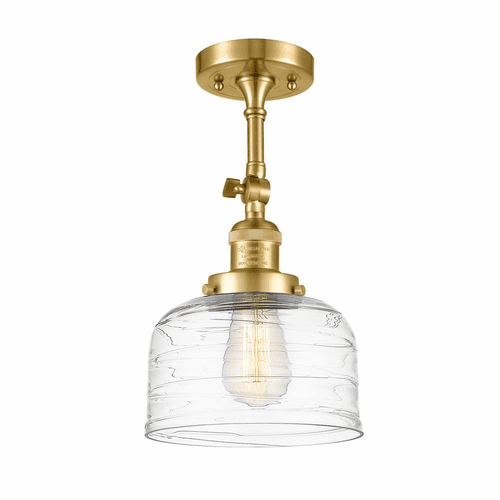Innovations Bell 1-LT Large Semi-Flush Mount - Satin Gold - 201F-SG-G713