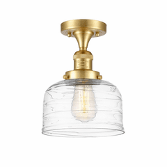 Innovations Bell 1-LT Large Semi-Flush Mount - Satin Gold - 517-1CH-SG-G713