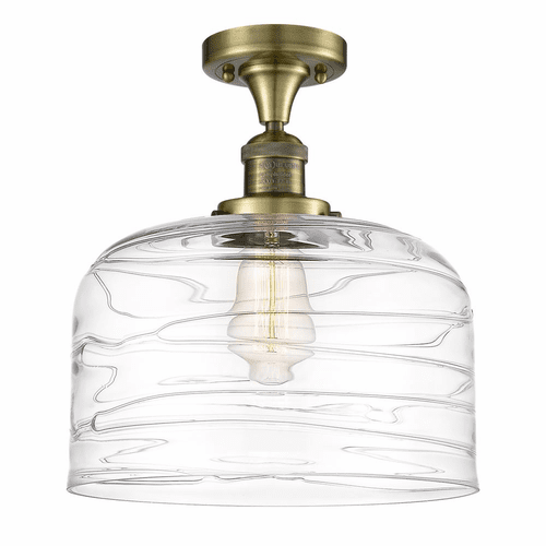 Innovations Bell 1-LT XL Semi-Flush Mount - Antique Brass - 517-1CH-AB-G713-L