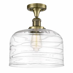 Innovations Bell 1-LT XL Semi-Flush Mount - Antique Brass - 517-1CH-AB-G713-L