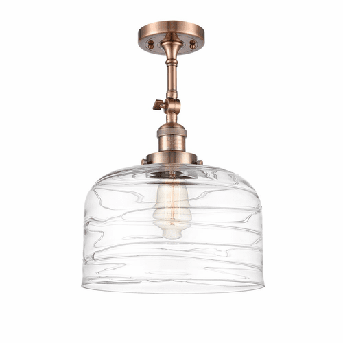 Innovations Bell 1-LT XL Semi-Flush Mount - Antique Copper - 201F-AC-G713-L
