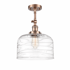 Innovations Bell 1-LT XL Semi-Flush Mount - Antique Copper - 201F-AC-G713-L