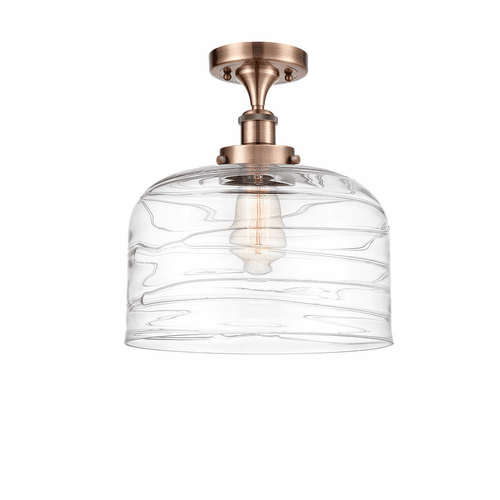 Innovations Bell 1-LT XL Semi-Flush Mount - Antique Copper - 916-1C-AC-G713-L