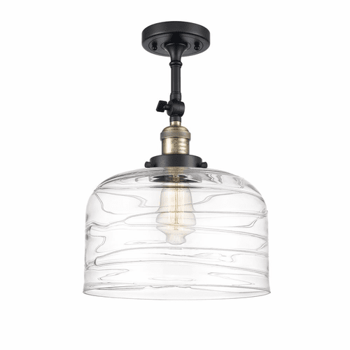 Innovations Bell 1-LT XL Semi-Flush Mount - Black Antique Brass - 201F-BAB-G713-L
