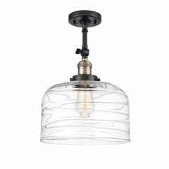Innovations Bell 1-LT XL Semi-Flush Mount - Black Antique Brass - 201F-BAB-G713-L