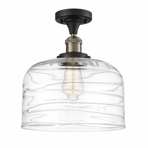 Innovations Bell 1-LT XL Semi-Flush Mount - Black Brass - 517-1CH-BAB-G713-L