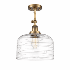 Innovations Bell 1-LT XL Semi-Flush Mount - Brushed Brass - 201F-BB-G713-L