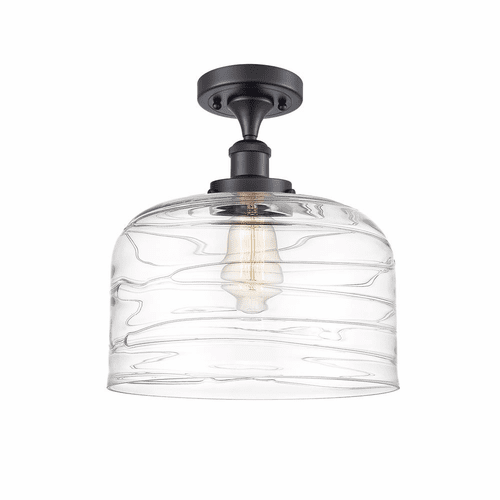 Innovations Bell 1-LT XL Semi-Flush Mount - Matte Black - 916-1C-BK-G713-L