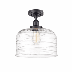 Innovations Bell 1-LT XL Semi-Flush Mount - Matte Black - 916-1C-BK-G713-L