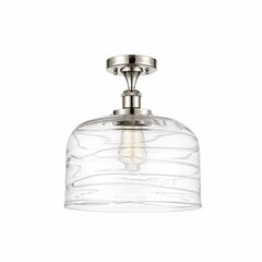Innovations Bell 1-LT XL Semi-Flush Mount - Polished Nickel - 916-1C-PN-G713-L
