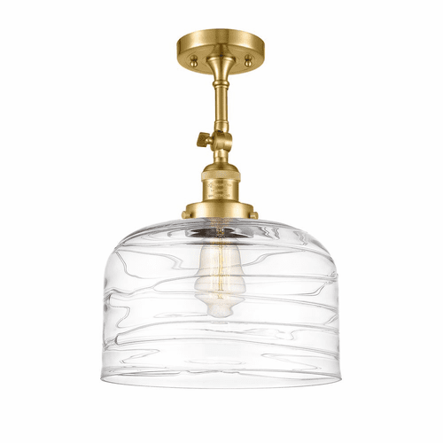 Innovations Bell 1-LT XL Semi-Flush Mount - Satin Gold - 201F-SG-G713-L