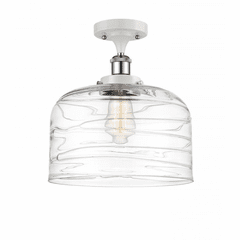 Innovations Bell 1-LT XL Semi-Flush Mount - White and Chrome - 916-1C-WPC-G713-L