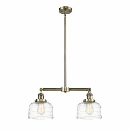 Innovations Bell 2-LT Island Light - Antique Brass - 209-AB-G713