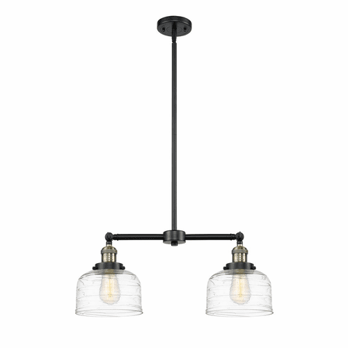Innovations Bell 2-LT Island Light - Black Antique Brass - 209-BAB-G713