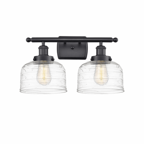 Innovations Bell 2-LT Large Bath Vanity Light - Matte Black - 916-2W-BK-G713