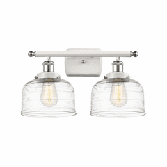 Innovations Bell 2-LT Large Bath Vanity Light - White and Chrome - 916-2W-WPC-G713
