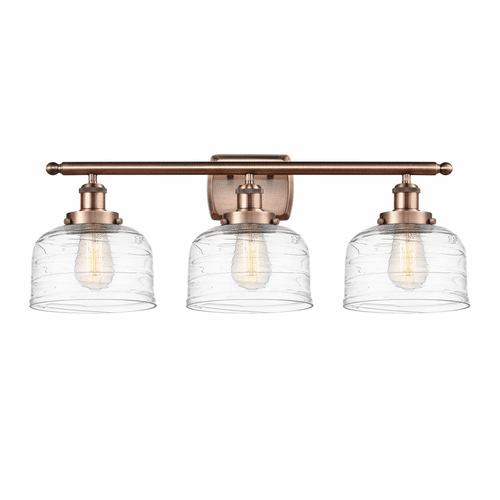 Innovations Bell 3-LT Large Bath Vanity Light - Antique Copper - 916-3W-AC-G713