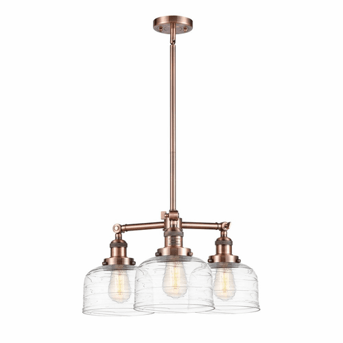 Innovations Bell 3-LT Large Chandelier - Antique Copper - 207-AC-G713