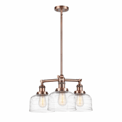 Innovations Bell 3-LT Large Chandelier - Antique Copper - 207-AC-G713