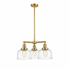 Innovations Bell 3-LT Large Chandelier - Satin Gold - 207-SG-G713