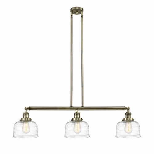Innovations Bell 3-LT Large Island Light - Antique Brass - 213-AB-G713