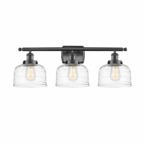 Innovations Bell LED Large Bath Vanity Light - Matte Black - 916-3W-BK-G713-LED