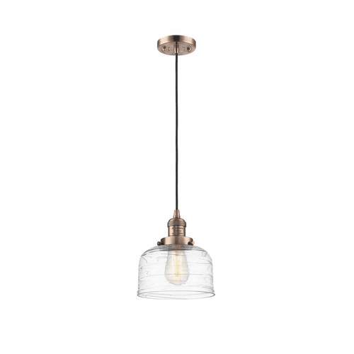 Innovations Bell LED Large Mini Pendant - Antique Copper - 201C-AC-G713-LED
