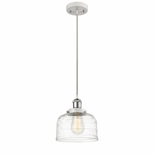 Innovations Bell LED Large Mini Pendant - White and Chrome - 916-1P-WPC-G713-LED