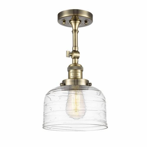 Innovations Bell LED Large Semi-Flush Mount - Antique Brass - 201F-AB-G713-LED