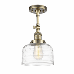 Innovations Bell LED Large Semi-Flush Mount - Antique Brass - 201F-AB-G713-LED
