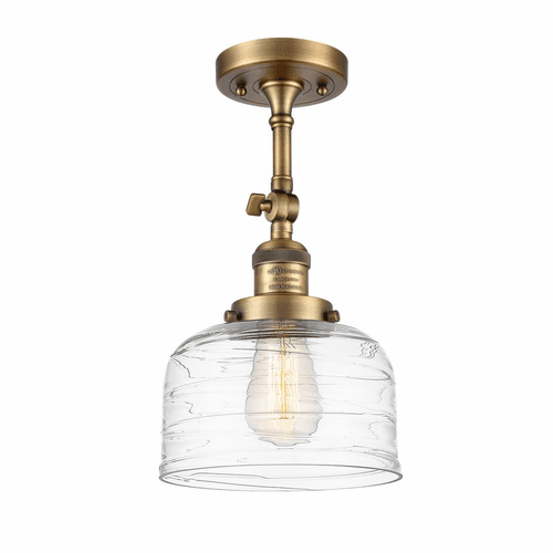 Innovations Bell LED Large Semi-Flush Mount - Brushed Brass - 201F-BB-G713-LED