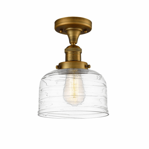 Innovations Bell LED Large Semi-Flush Mount - Brushed Brass - 517-1CH-BB-G713-LED