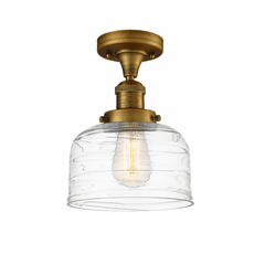 Innovations Bell LED Large Semi-Flush Mount - Brushed Brass - 517-1CH-BB-G713-LED