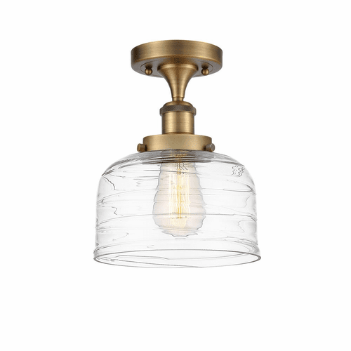 Innovations Bell LED Large Semi-Flush Mount - Brushed Brass - 916-1C-BB-G713-LED