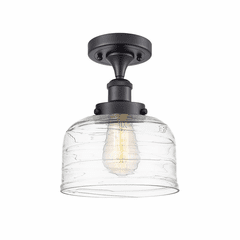 Innovations Bell LED Large Semi-Flush Mount - Matte Black - 916-1C-BK-G713-LED