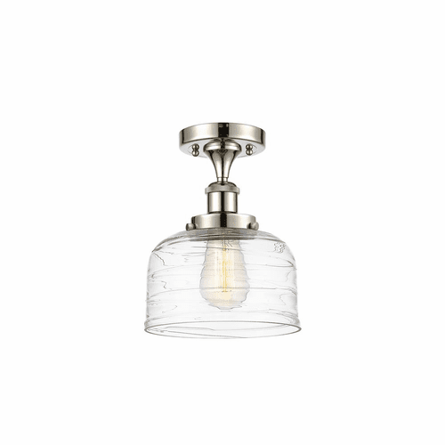 Innovations Bell LED Large Semi-Flush Mount - Polished Nickel - 916-1C-PN-G713-LED