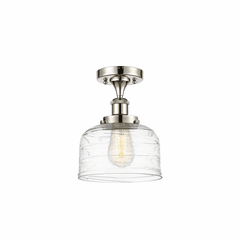 Innovations Bell LED Large Semi-Flush Mount - Polished Nickel - 916-1C-PN-G713-LED
